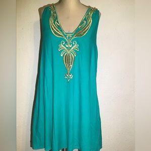 Lilly Pulitzer Owen green and gold dress size large